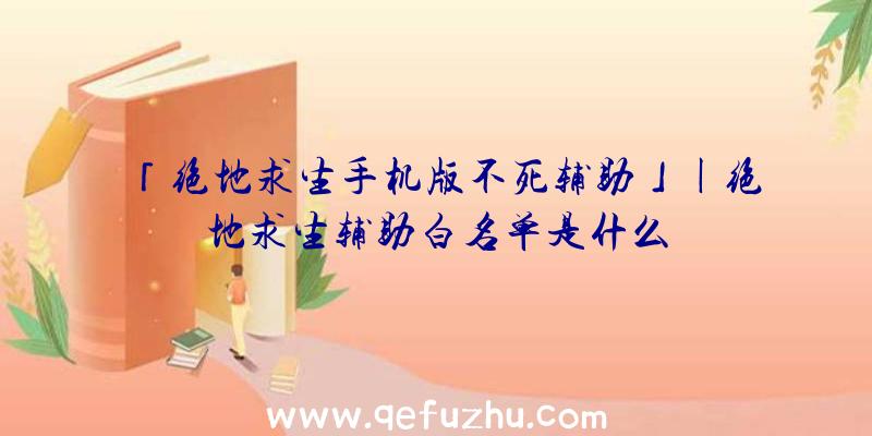 「绝地求生手机版不死辅助」|绝地求生辅助白名单是什么